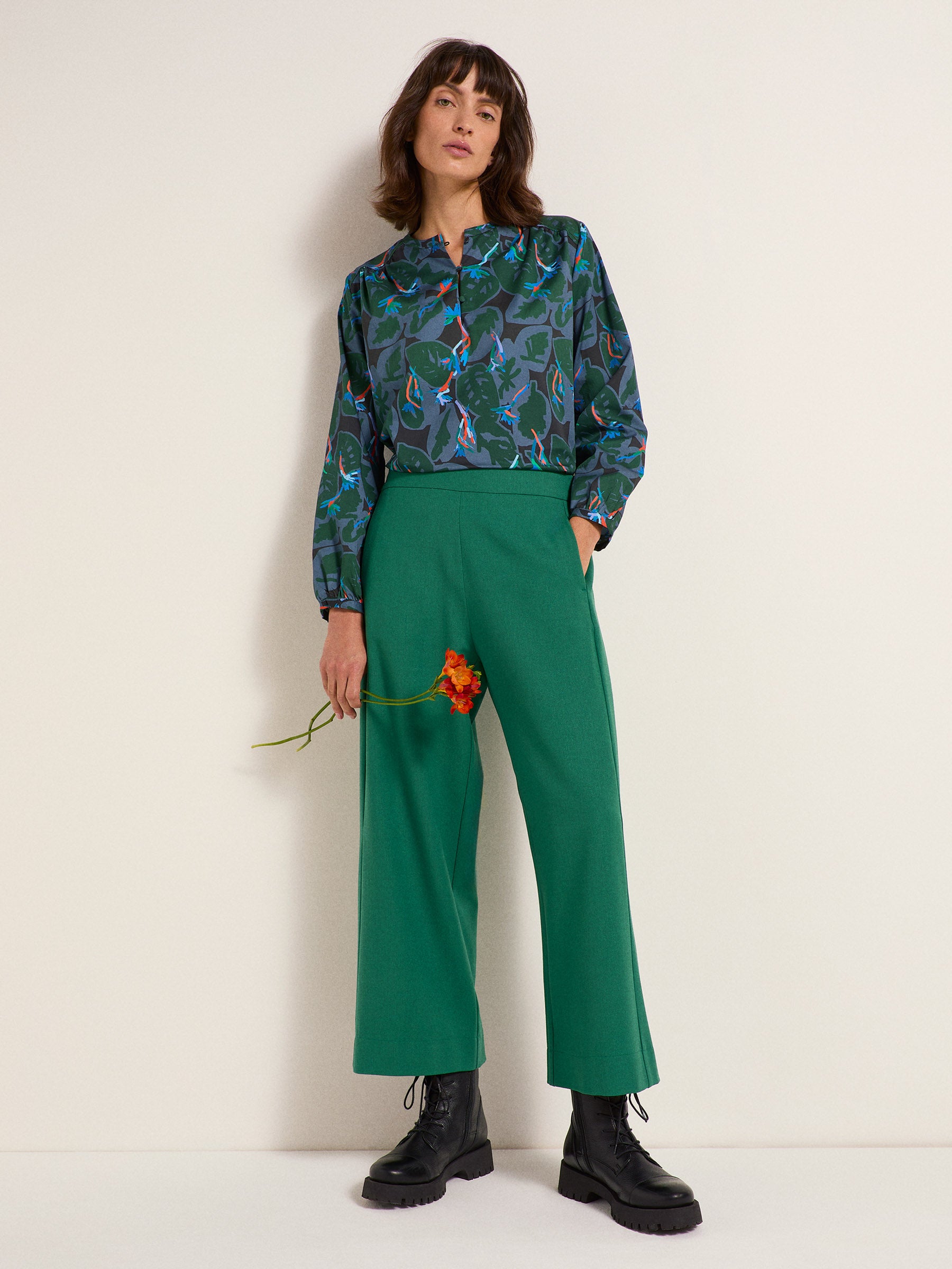 7/8 wide leg trousers