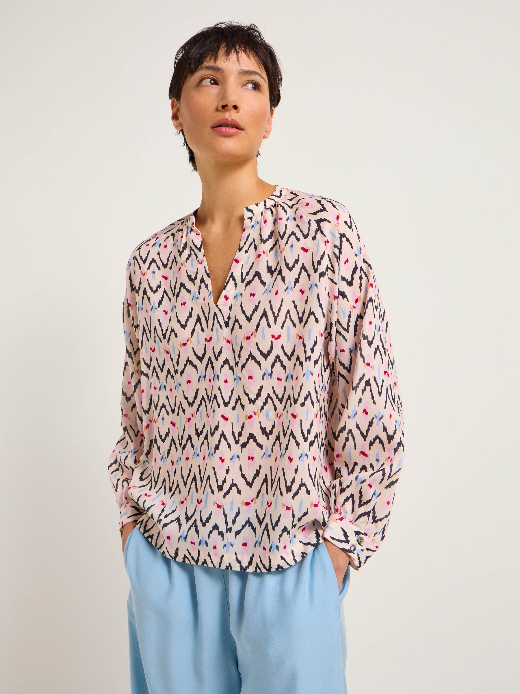 Bluse Print Ikat
