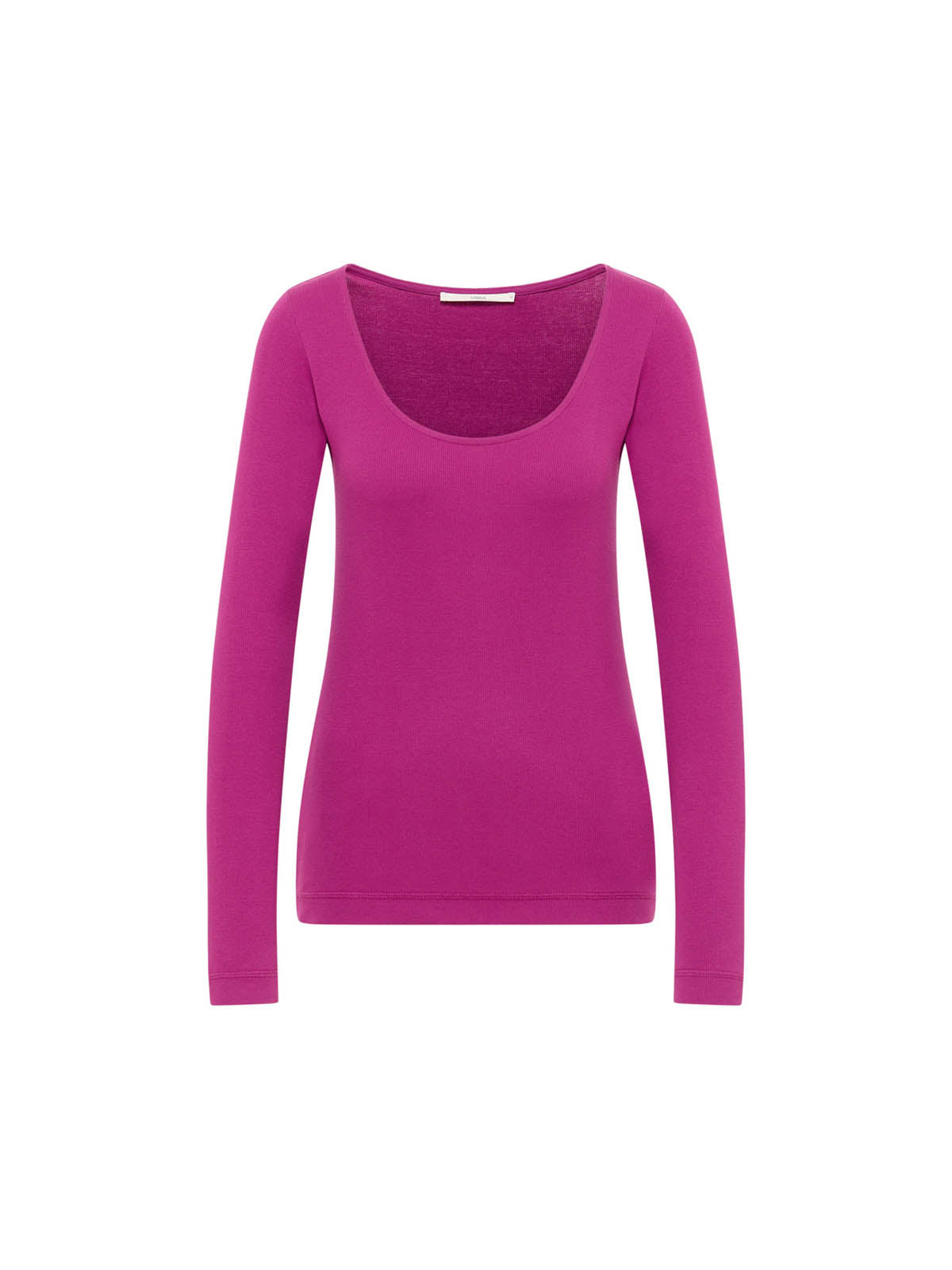 Long-sleeved shirt with deep neckline (GOTS)