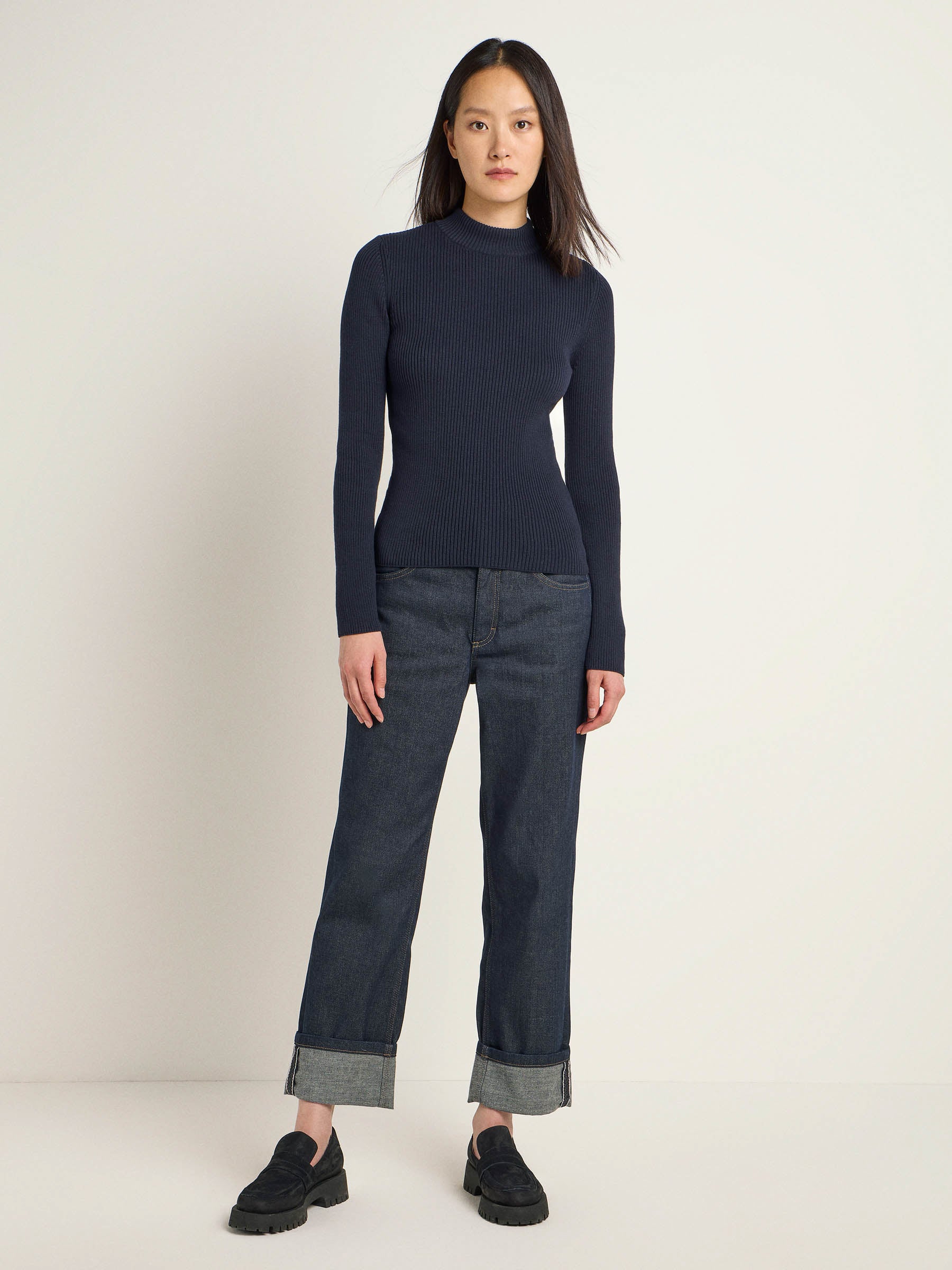 Stehkragenpullover (GOTS)