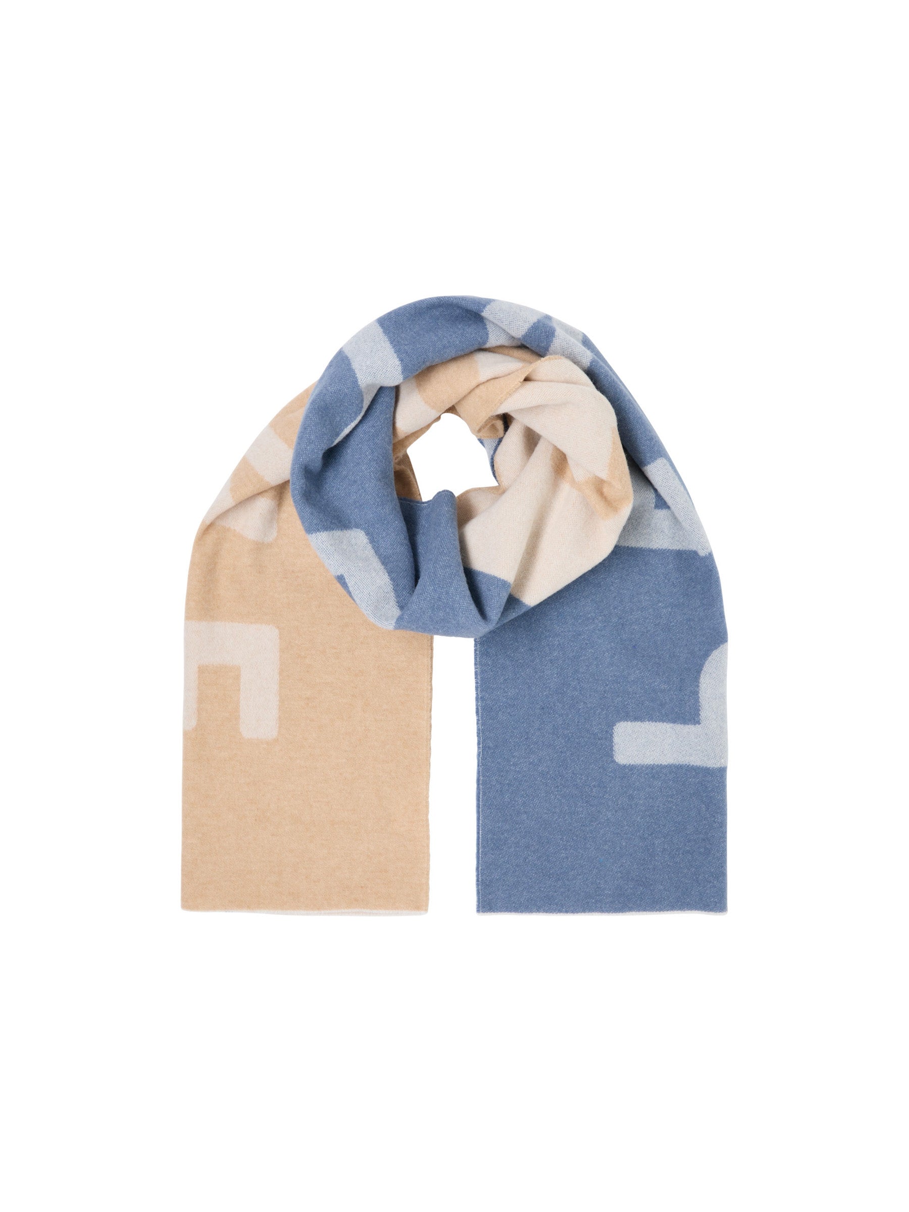 Scarf with intarsia PEACE LOVE