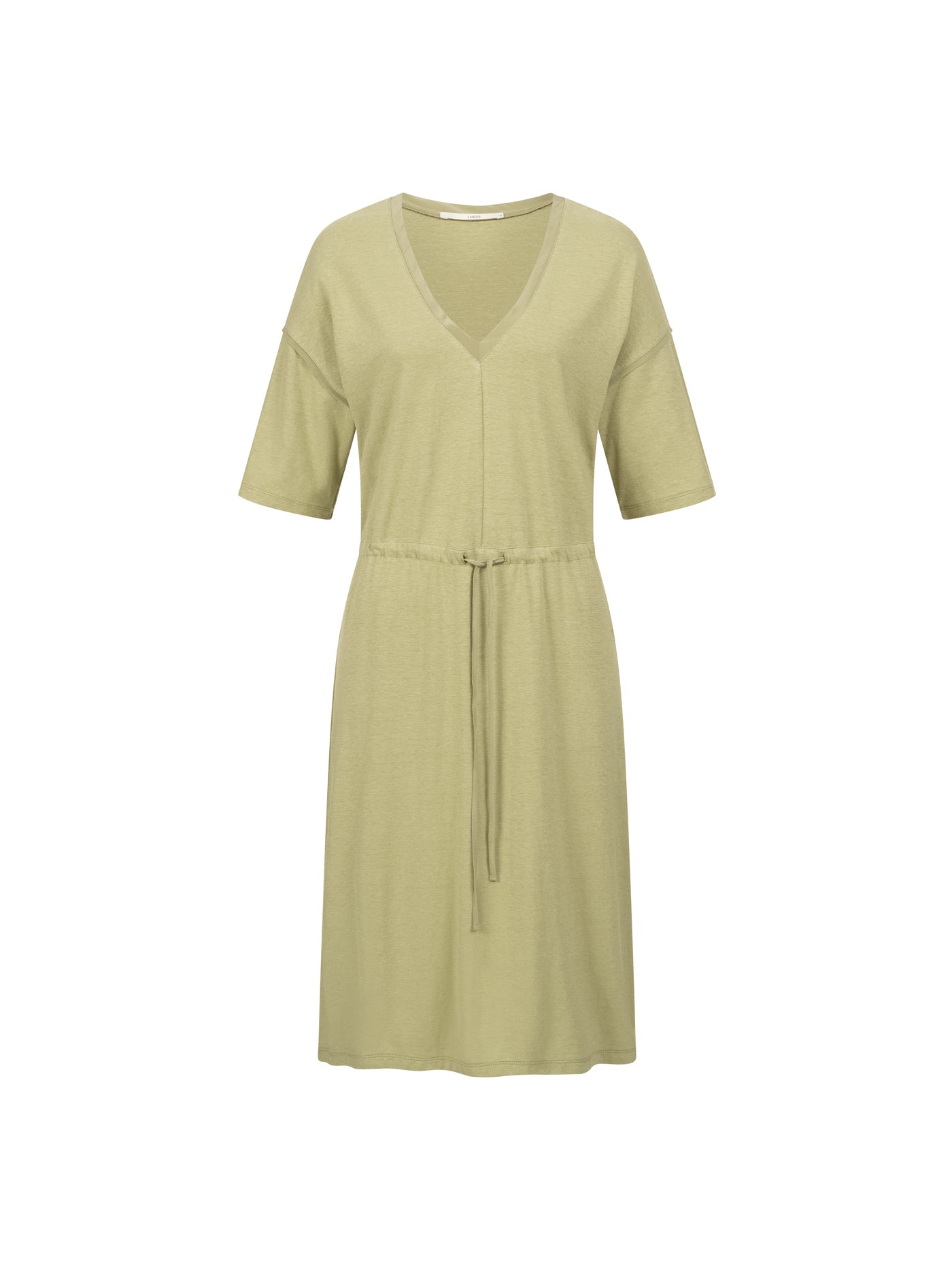 Kleid mit V-Ausschnitt und Seidendetails (OCS)