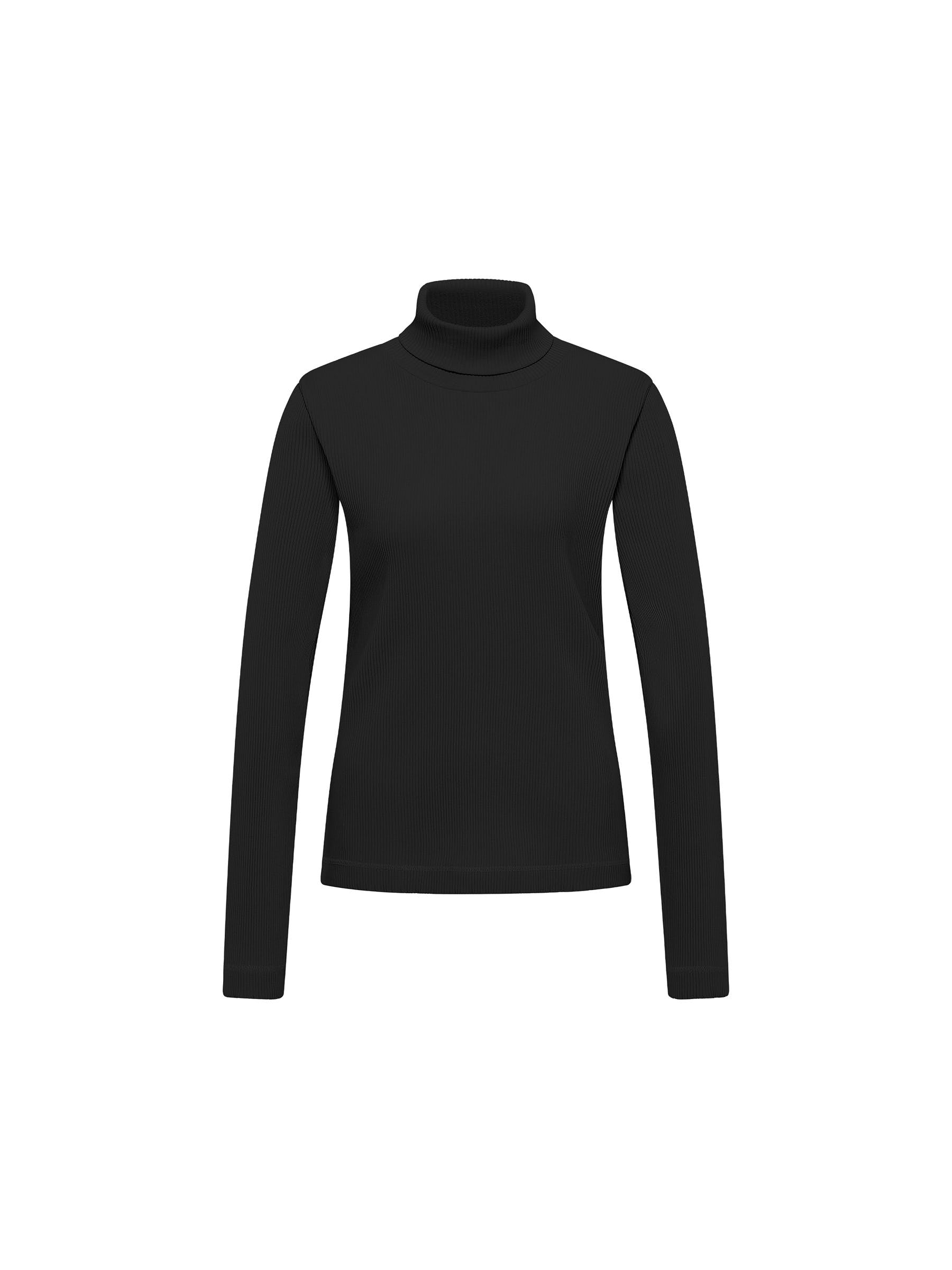 Turtleneck shirt in ribbed look (GOTS)