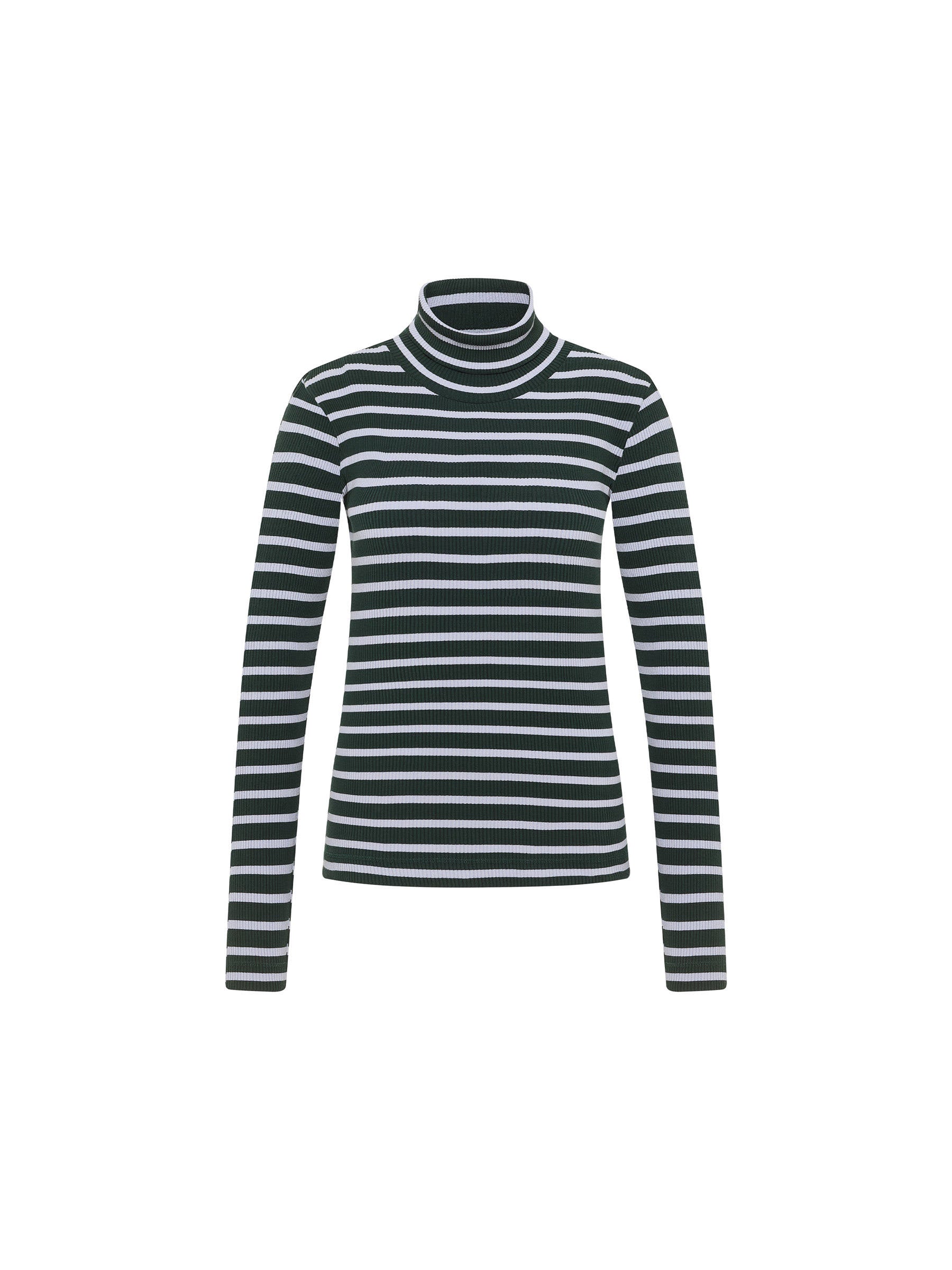 Turtleneck shirt in ribbed look (GOTS)