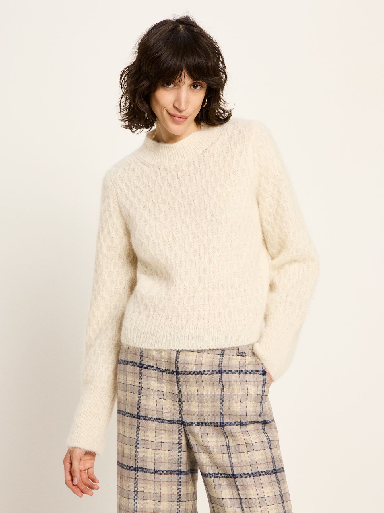 Pullover mit Zopfstrick