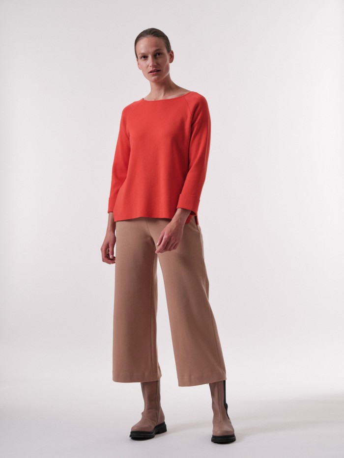 Organic cotton Punto Milano sweater - red