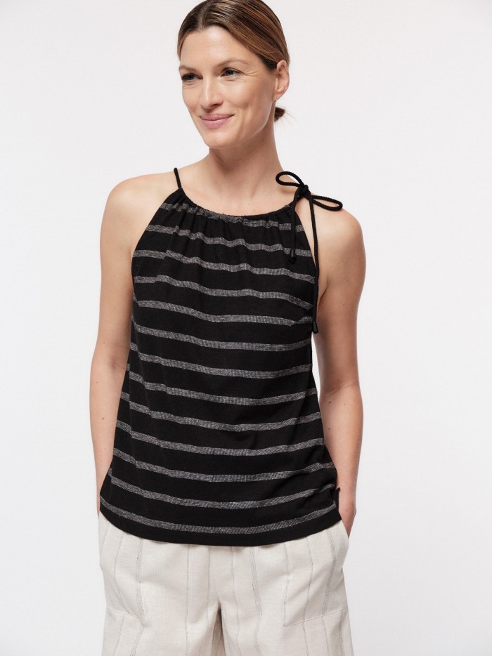 Strap top with stripes