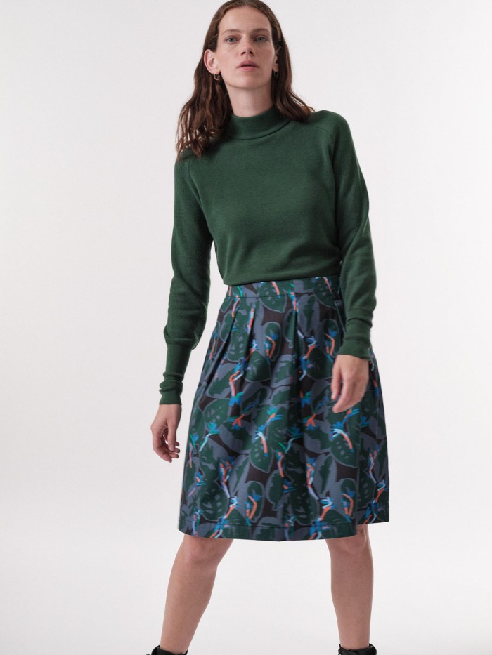 Vegan skirt with flowerprint made of organic cotton 