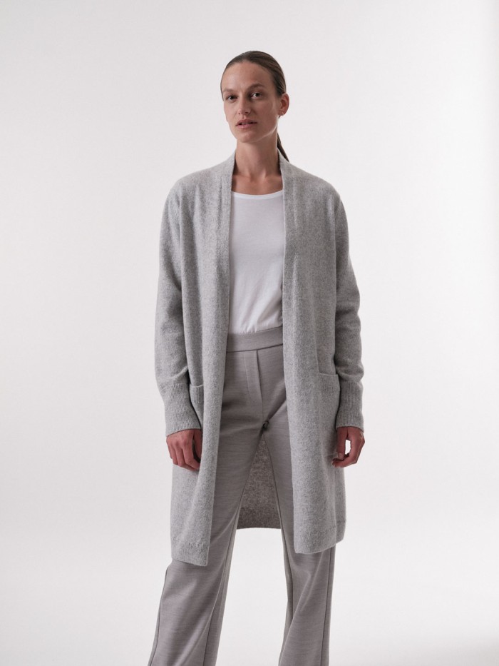Knitted coat made of organic wool & cotton - GOTS