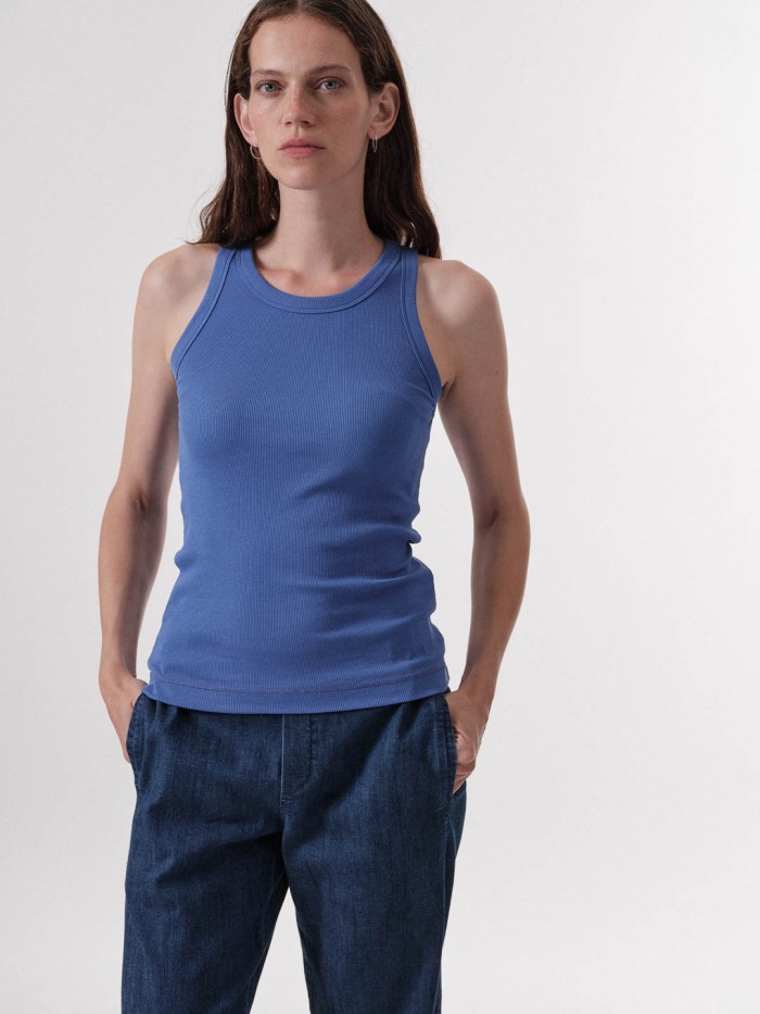 Ripped tanktop made from organic cotton (GOTS) - bright lavender