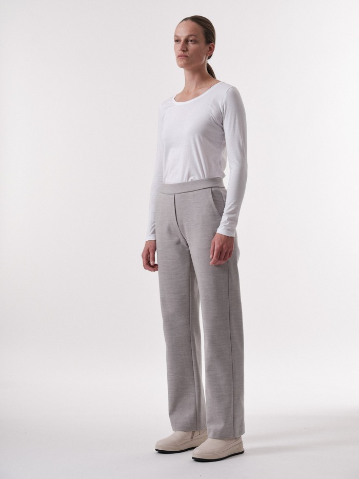 Fair trousers from organic cotton & wool - grey melange