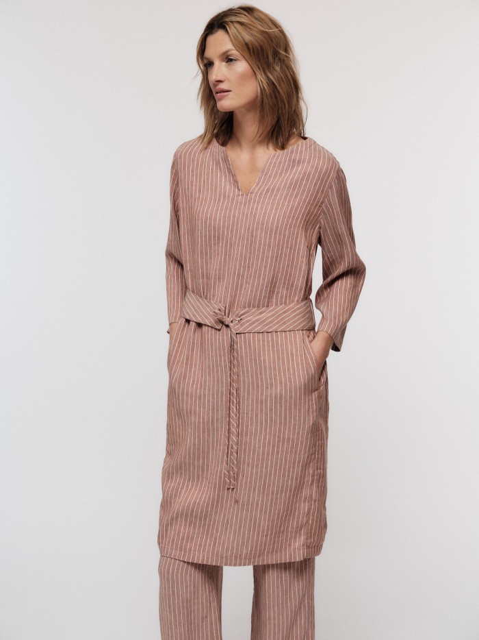 Tunic dress in LENZING™ ECOVERO™ and linen