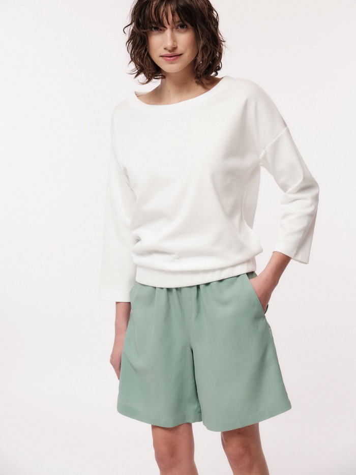 Shirt with elastic waistband in organic cotton and SeaCell™