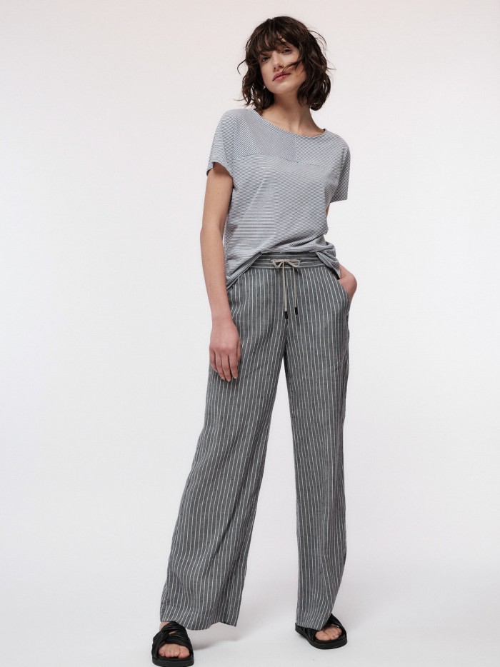 Marlene pants with stripes in LENZING™ ECOVERO™& linen