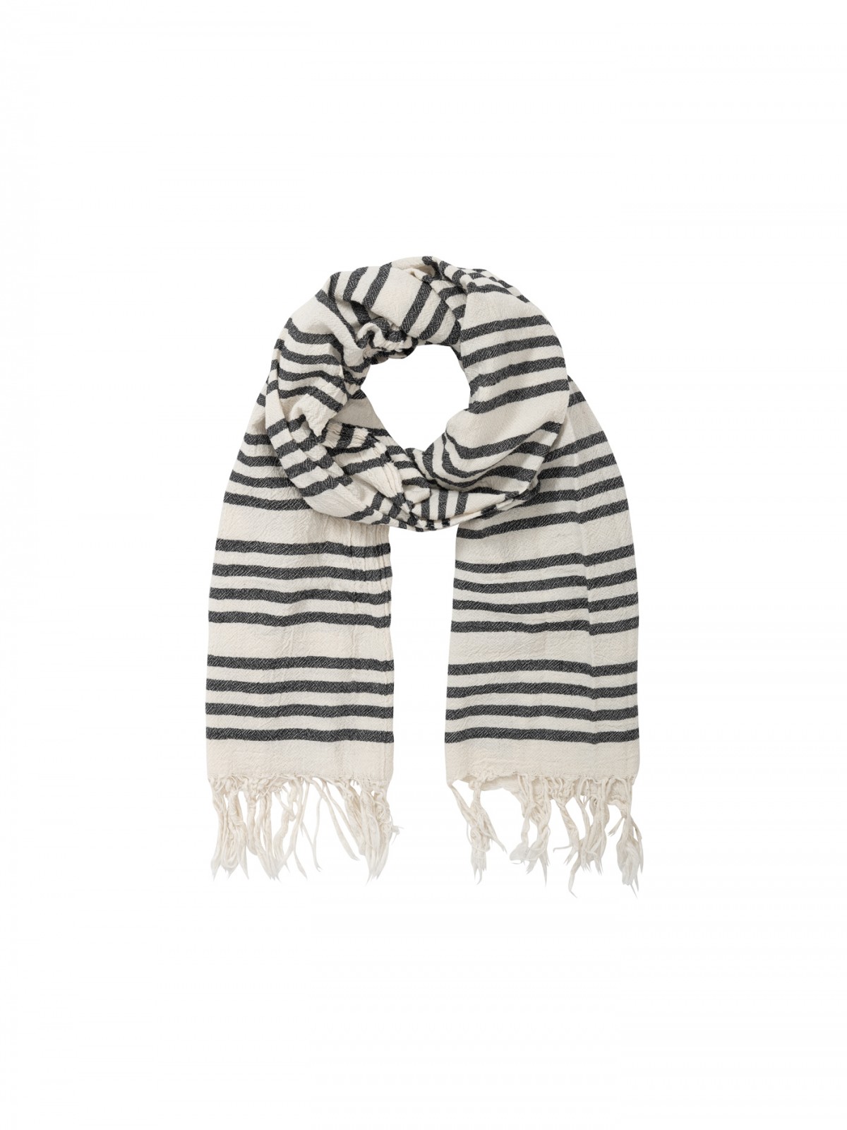 Striped scarf in organic cotton