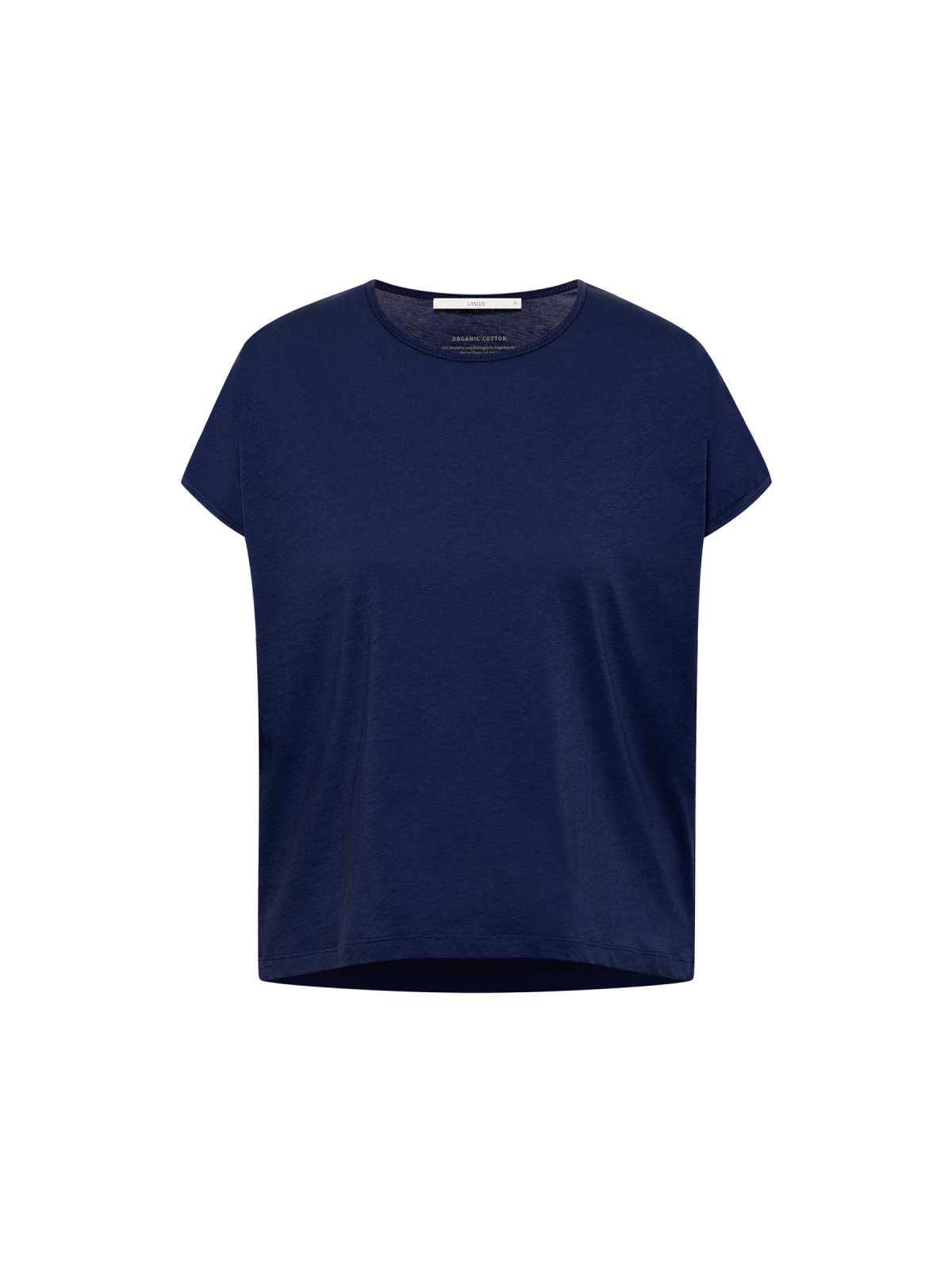 Shirt mit überschnittener Schulter aus Bio-Baumwolle - night blue