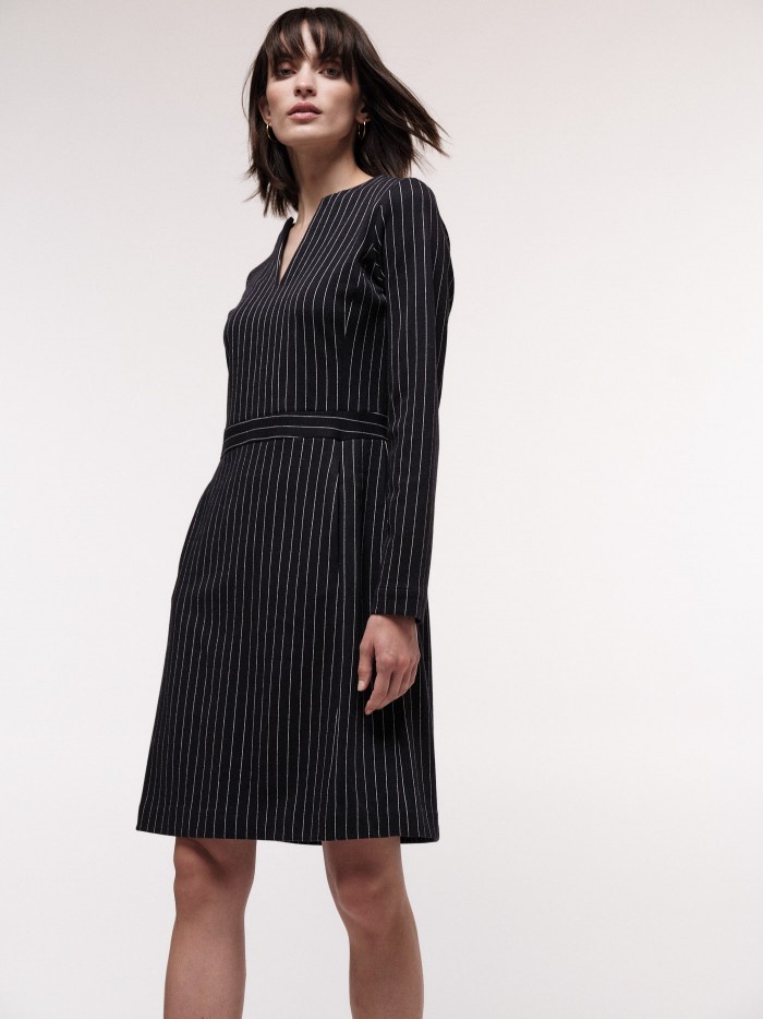 Organic cotton and virgin wool stripe dress
