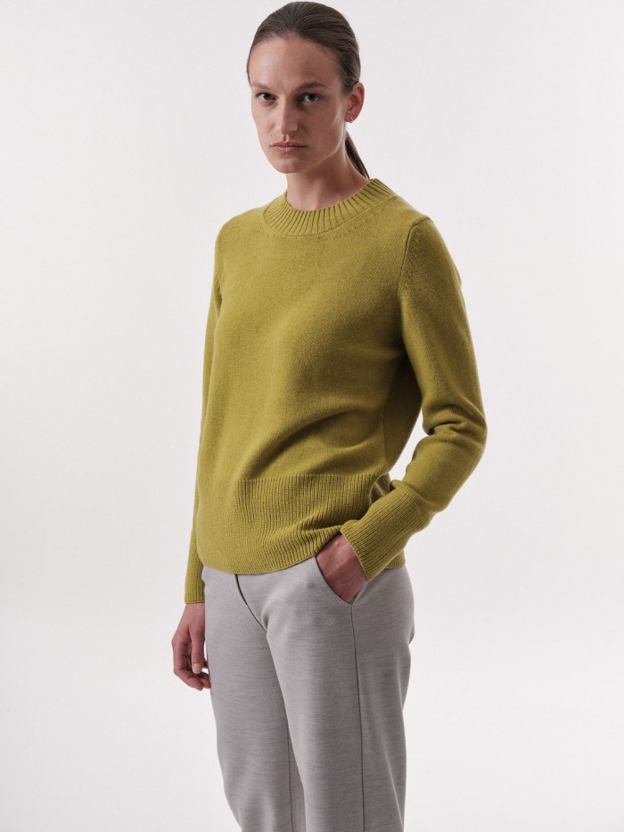 Knit sweater from organic merino wool 
