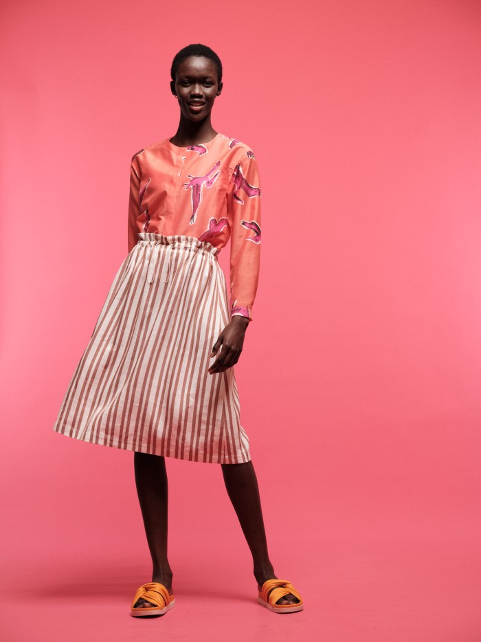 Skirt with drawstring in LENZING™ ECOVERO™ & linen