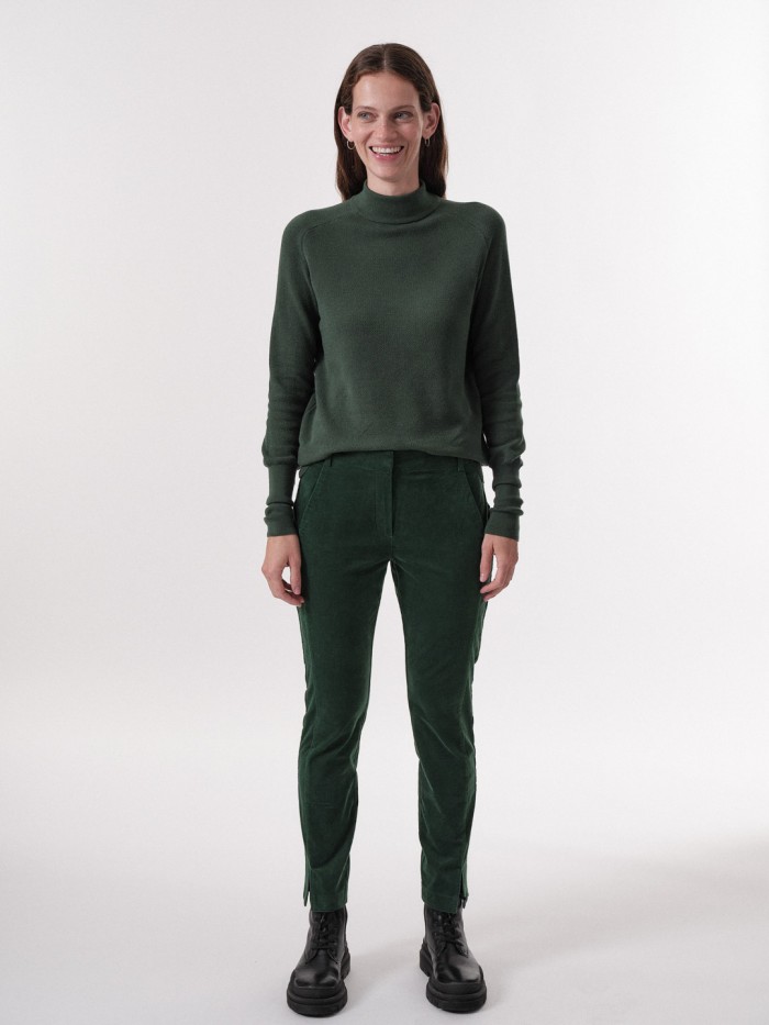 Velvet-Hose aus Bio-Baumwolle- dark-green