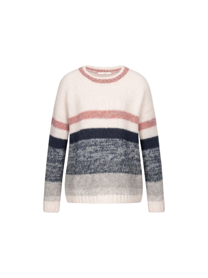 Knit sweater with colourblock from organic alpaca wool 