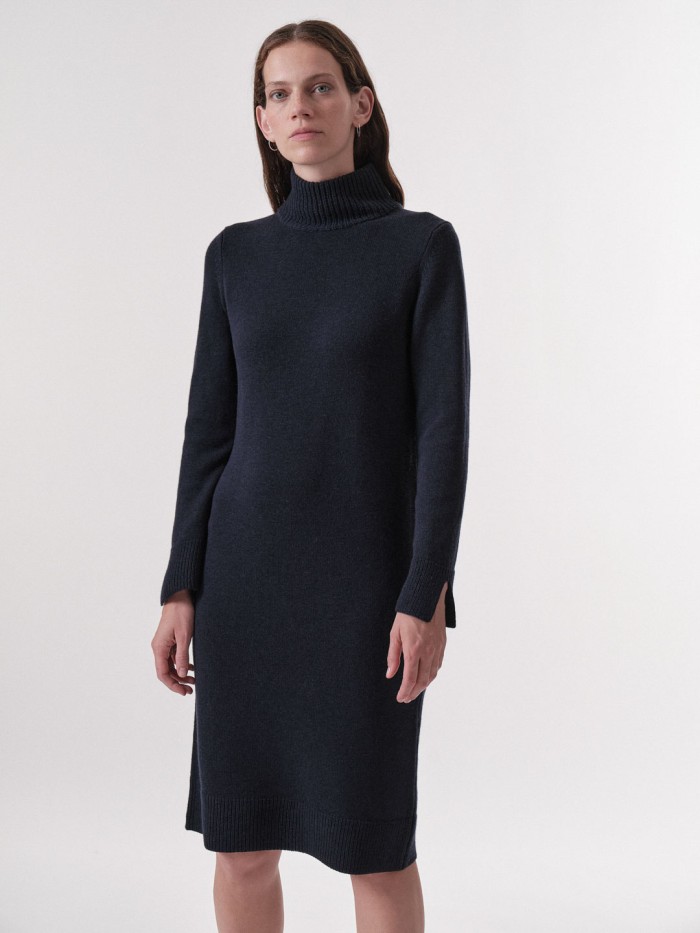 Merino wool dress - atlantic