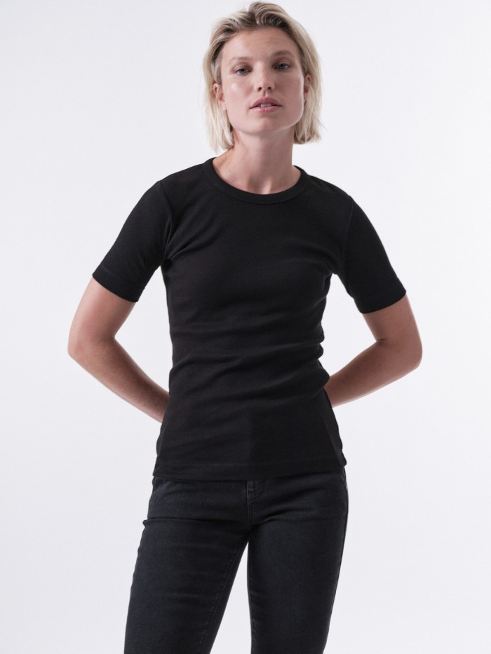 Half-sleeve shirt - organic cotton (GOTS) - black