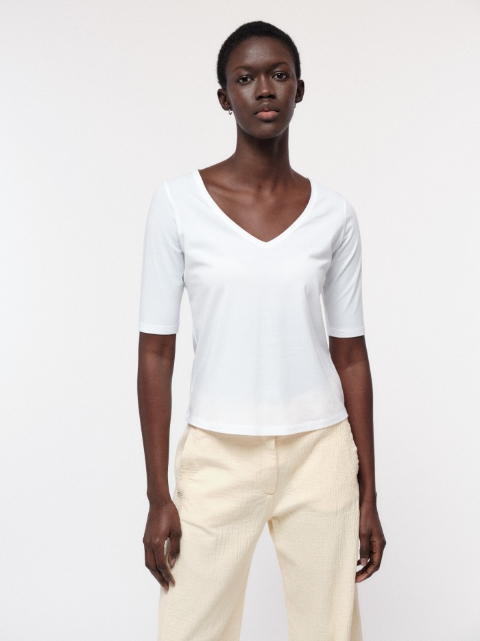 Organic cotton half-sleeved shirt
