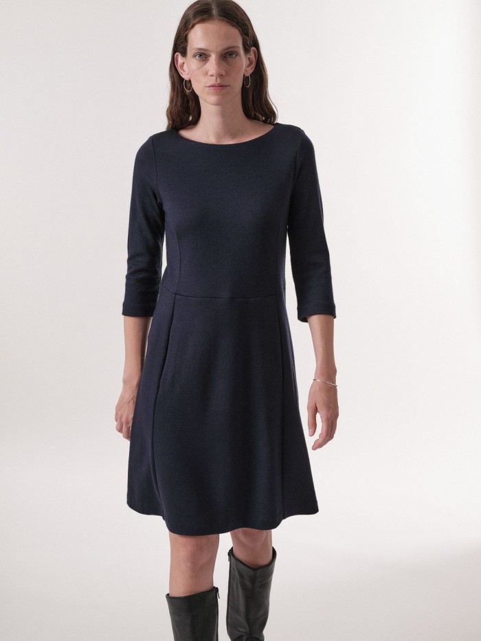 Dress organic virgin wool - atlantic