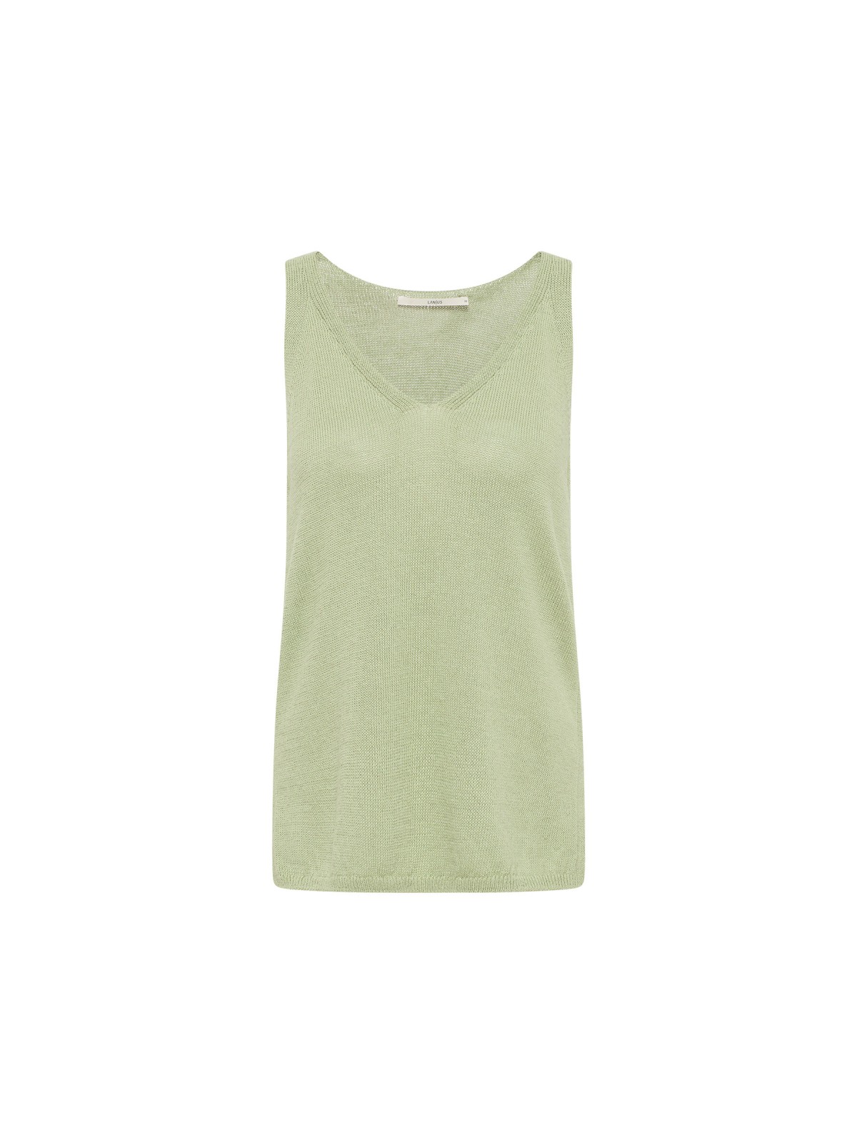Knitted top made from organic cotton & linen - wasabi