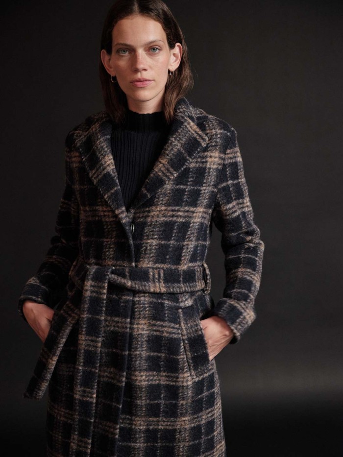 Long coat made of organic new wool and organic cotton - atlantic