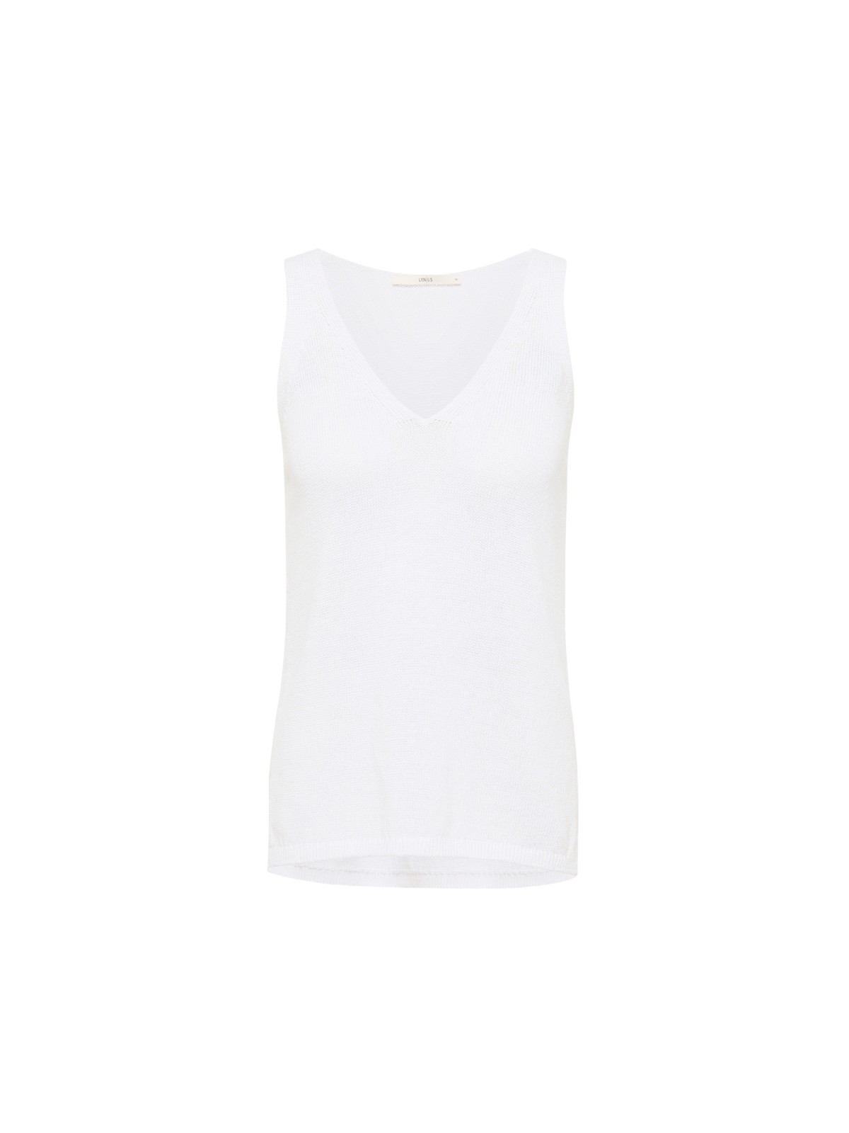 Knitted top made from organic cotton & linen - white