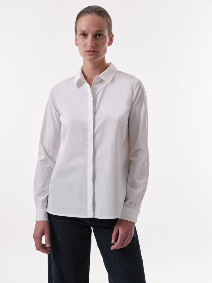 Organic cotton shirt blouse- white