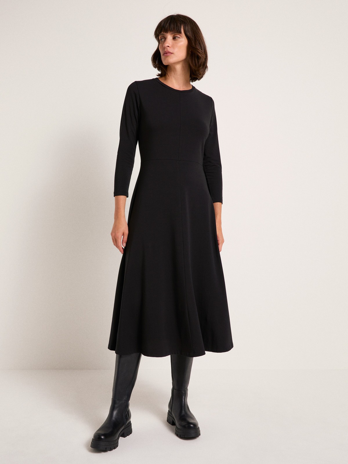 Sheath dress in TENCEL™ & organic cotton - black