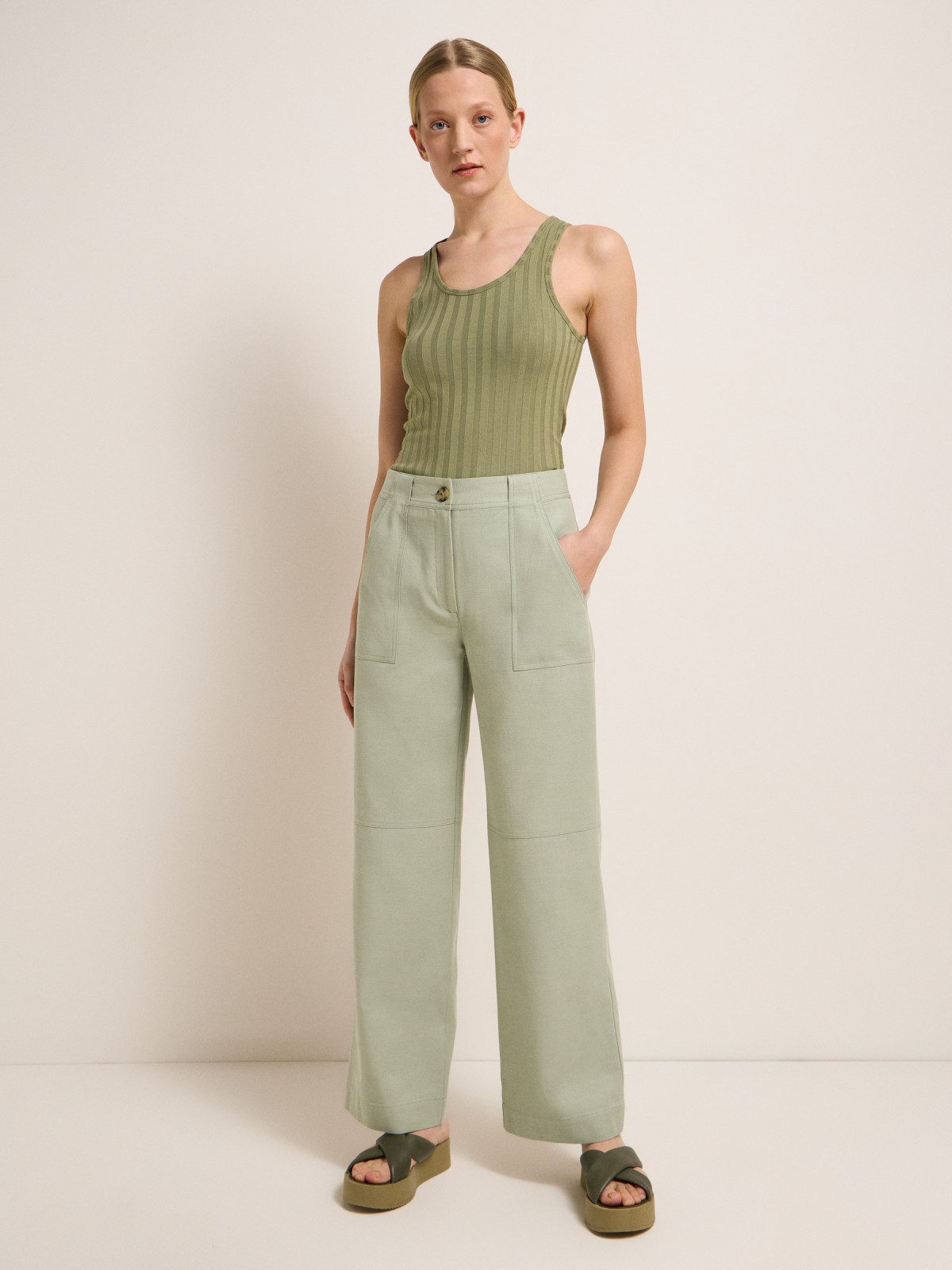Marlene trousers made from TENCEL™ & organic cotton - desert wasabi
