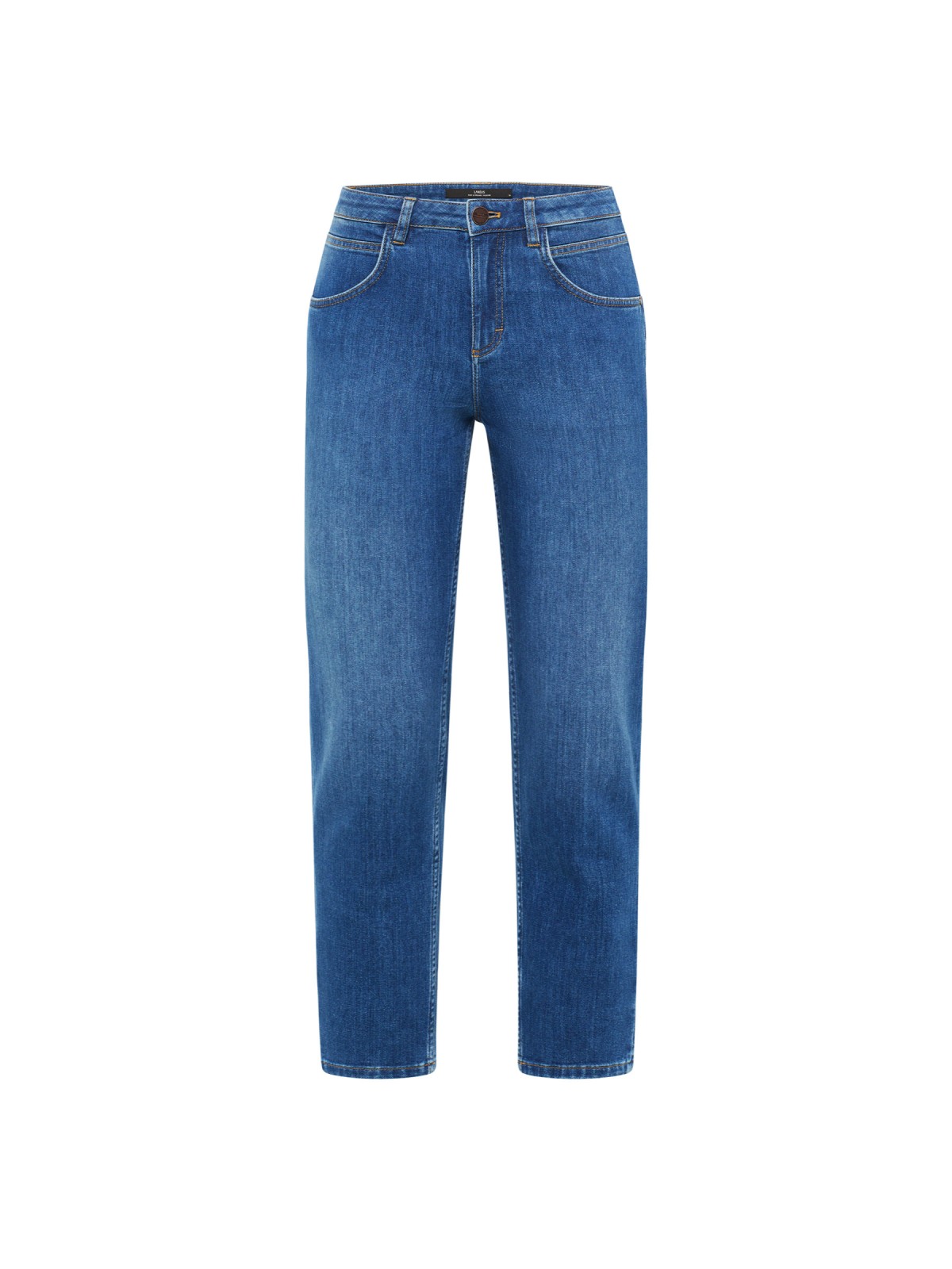 Girlfriend-Jeans aus Bio-Baumwolle - mid blue denim
