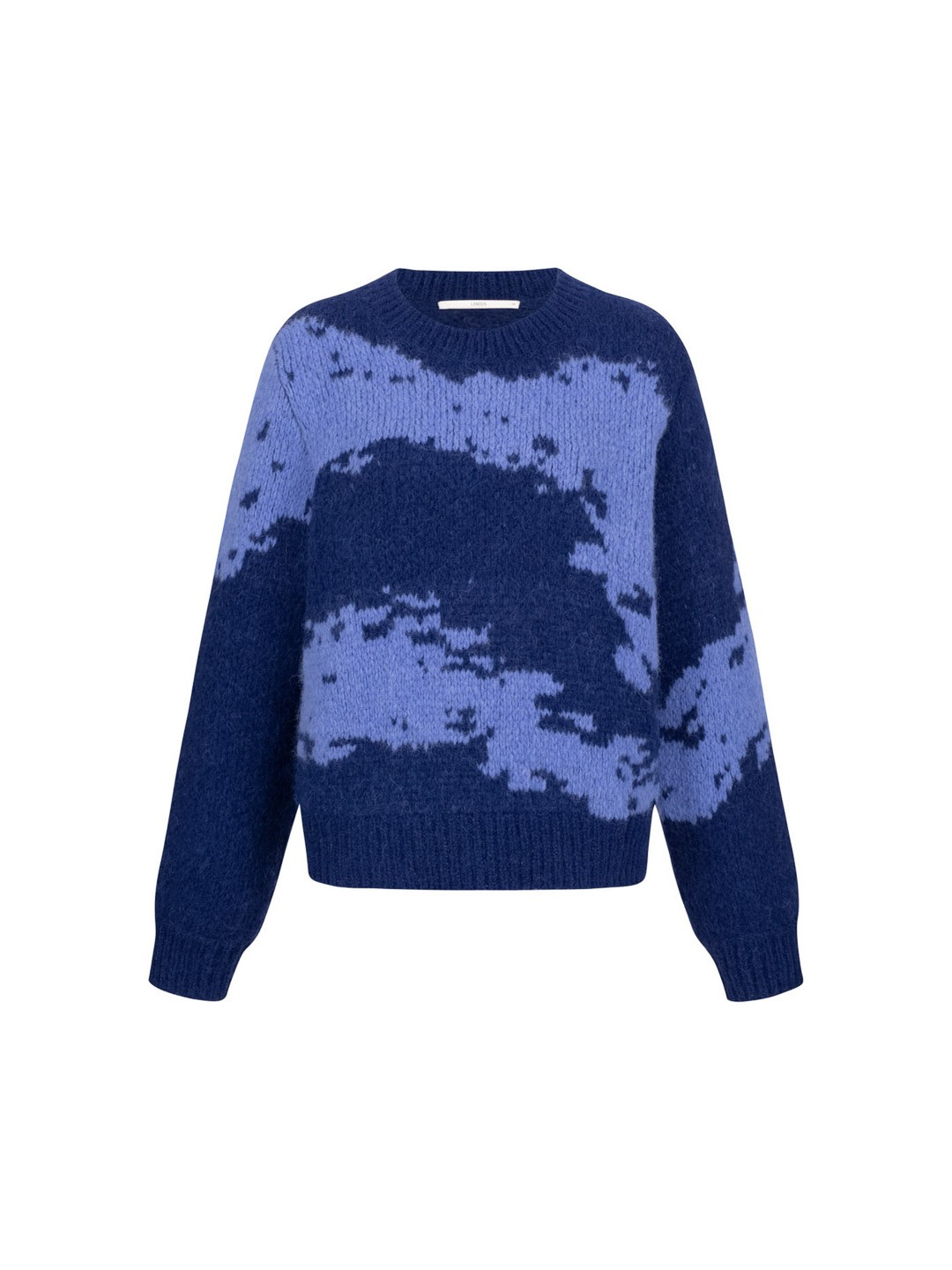 Alpaca sweater with intarsia - deep amethyst